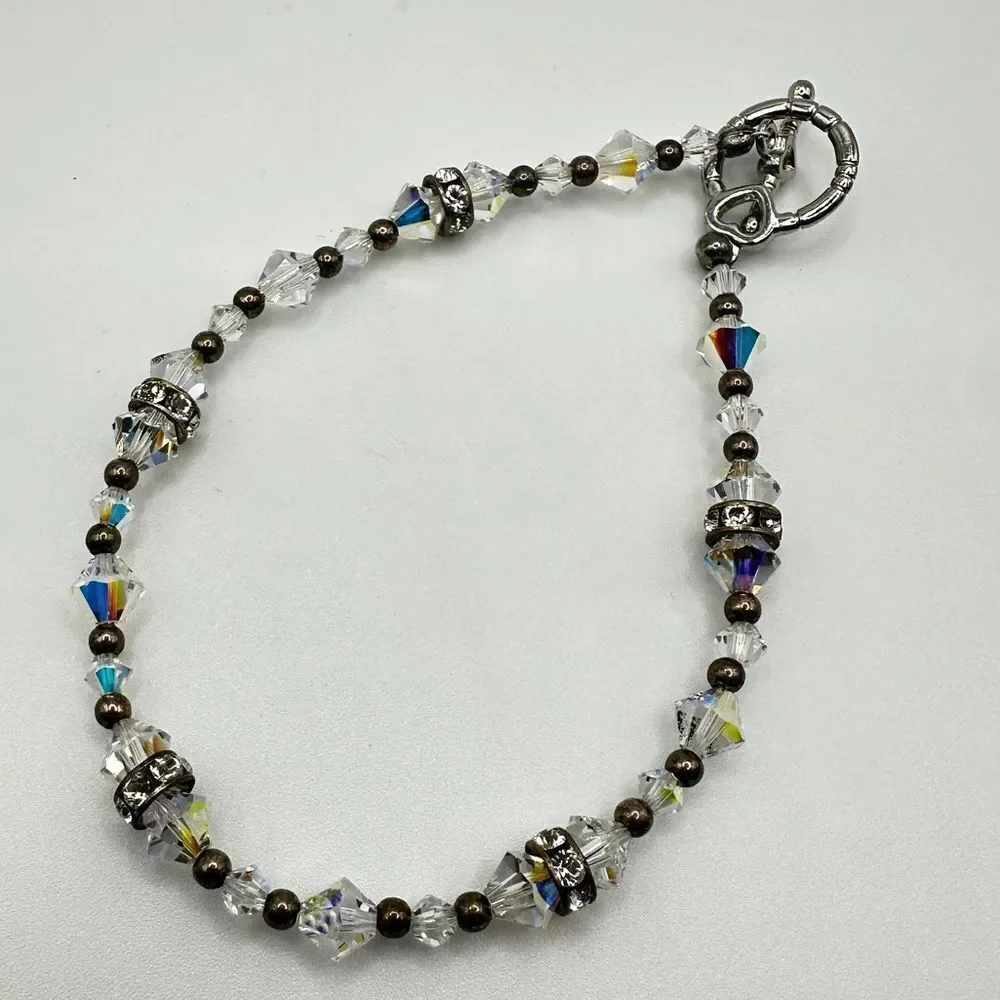Unbelievable AB Crystal with silver tone‎ accented bracelet!
